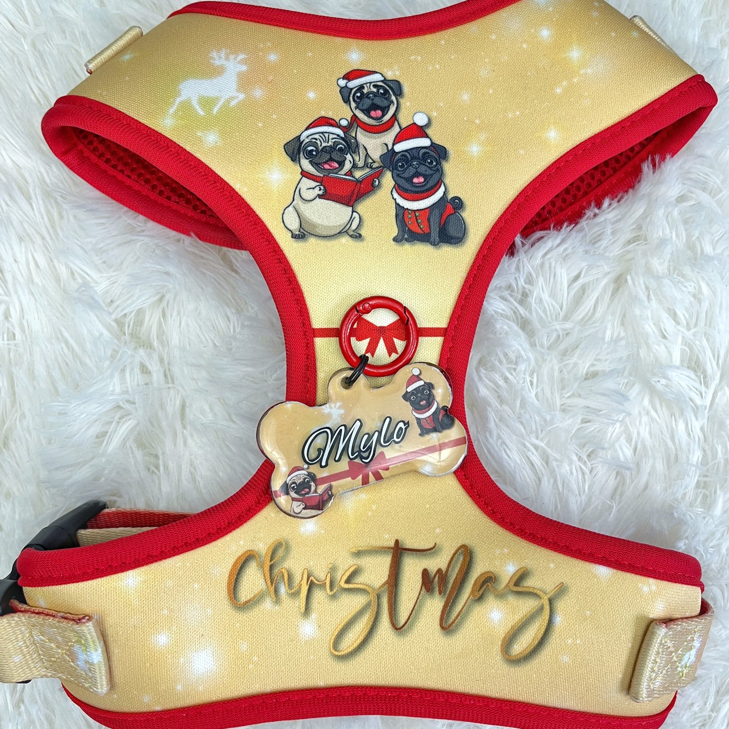 Dog Resin ID Tag - A Pugmas Carol (With Name)