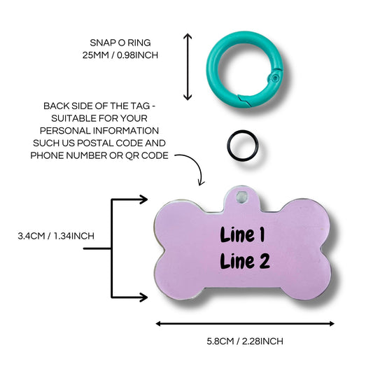 Dog Resin ID Tag - Cotton Candy
