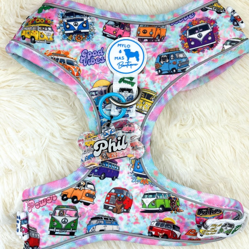 Dog Resin ID Tag - Hippie Van Life (Harness Match)