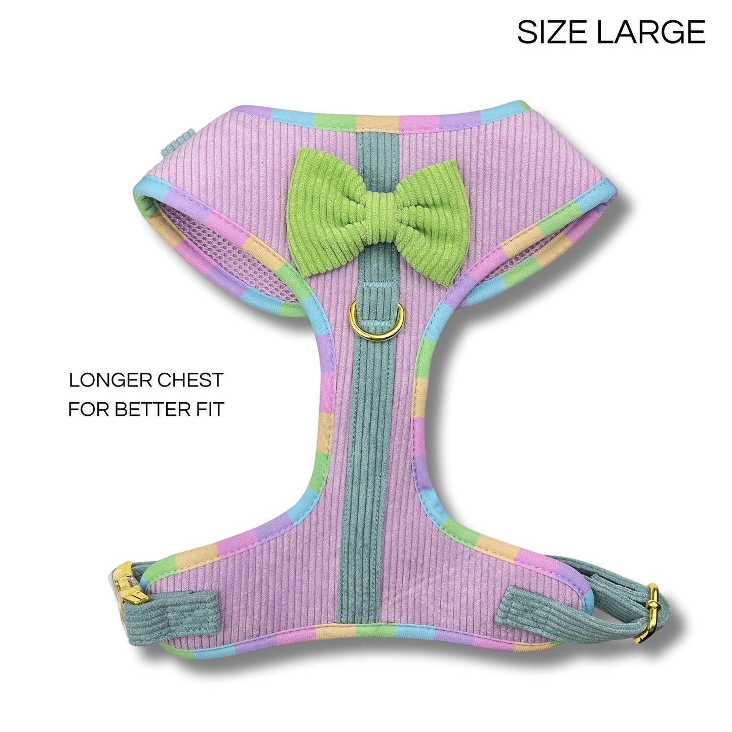 Dog Adjustable Harness - Cotton Candy Corduroy