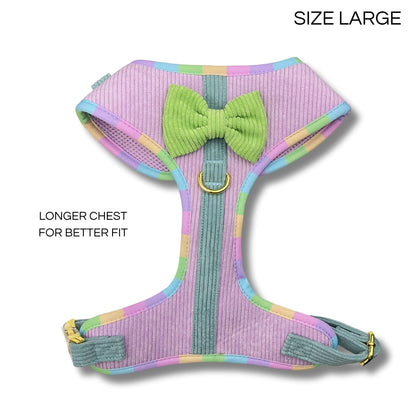 Dog Adjustable Harness - Cotton Candy Corduroy