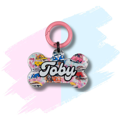 Dog Resin ID Tag - Hippie Van Life (Harness Match)